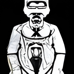 generated: A portrait of a metal statue of a pharaoh wearing steampunk glasses and a leather jacket over a white t-shirt that has a drawing of a space shuttle on it. #0
