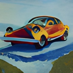 generated: a painting of a sport car in the style of Monet #5