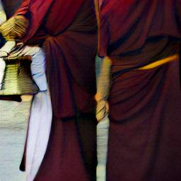 generated: Tibetan priests ringing a bell #5