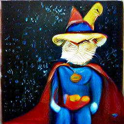generated: a super math wizard cat, richly textured oil painting #2