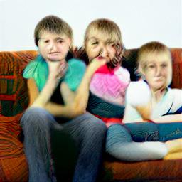 generated: three children on a couch #2