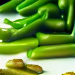Generated interpretation of a green pepper sliced into many pieces