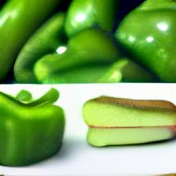 generated: a green pepper sliced into many pieces #4