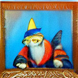 generated: a super math wizard cat, richly textured oil painting #5