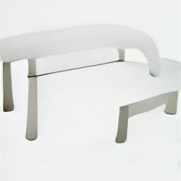 generated: a white plastic bench with a high arched back #1