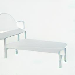 generated: a white plastic bench with a high arched back #3